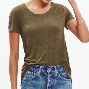 Madewell Anthem Crewneck Tee in Olive Green - Size XS
